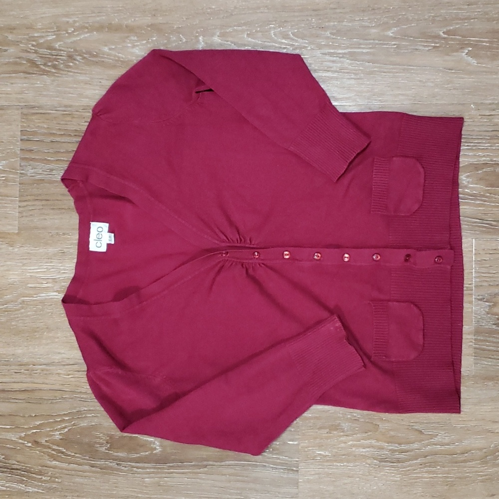 (S) cleo Minimalist Nylon Rayon Cardigan Solid Color Modest Comfy Soft